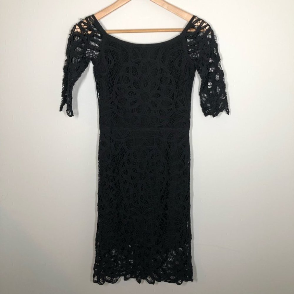 SAYLOR‎  Black Lace Overlay Dress Size XS